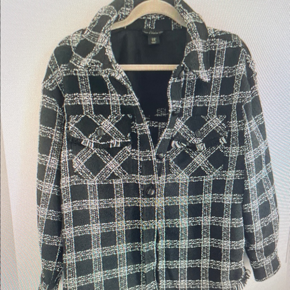 Chic Black and White Checkered Blazer